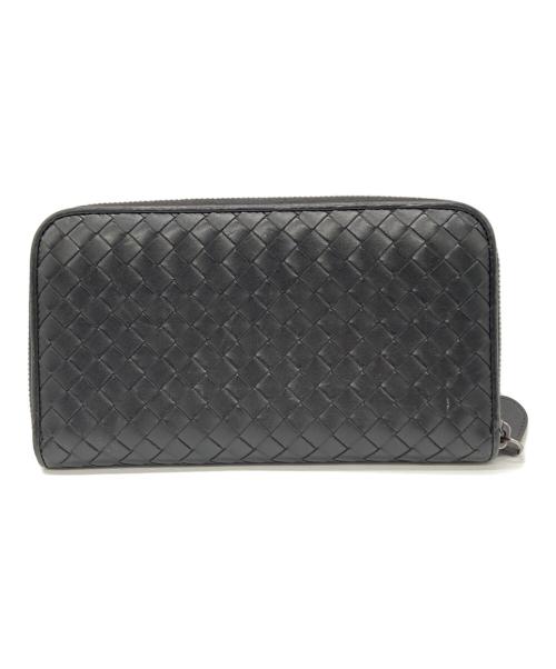 BOTTEGA VENETA（ボッテガベネタ）BOTTEGA VENETA (ボッテガベネタ) イントレチャート長財布 ブラックの古着・服飾アイテム