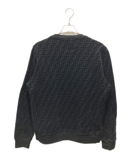 FENDI（フェンディ）FENDI (フェンディ) ズッカ柄 FFロゴ 長袖スウェット ブラック サイズ:Lの古着・服飾アイテム