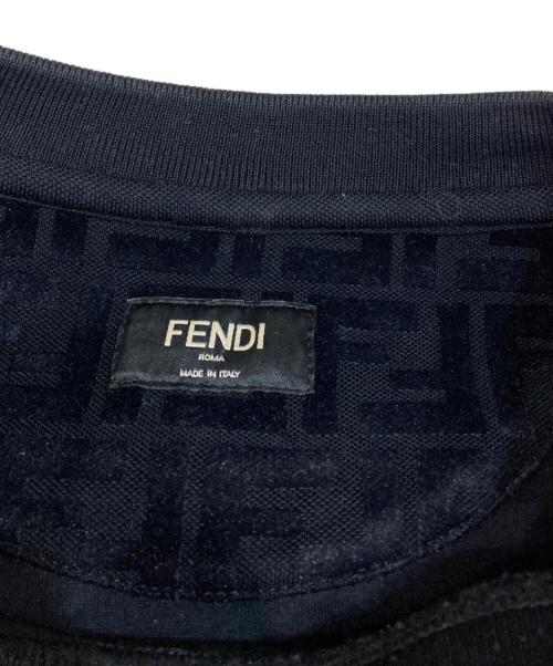 FENDI（フェンディ）FENDI (フェンディ) ズッカ柄 FFロゴ 長袖スウェット ブラック サイズ:Lの古着・服飾アイテム