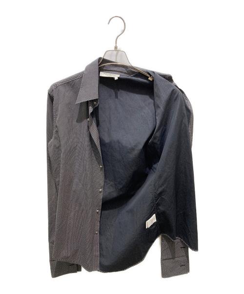 Yves Saint Laurent（イヴサンローラン）Yves Saint Laurent (イヴサンローラン) ドットダブルカフスシャツ ブラック サイズ:記載無しの為実寸参照の古着・服飾アイテム