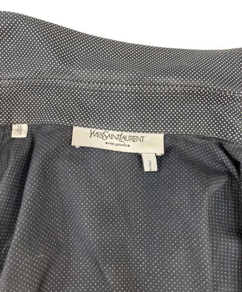Yves Saint Laurent（イヴサンローラン）Yves Saint Laurent (イヴサンローラン) ドットダブルカフスシャツ ブラック サイズ:記載無しの為実寸参照の古着・服飾アイテム