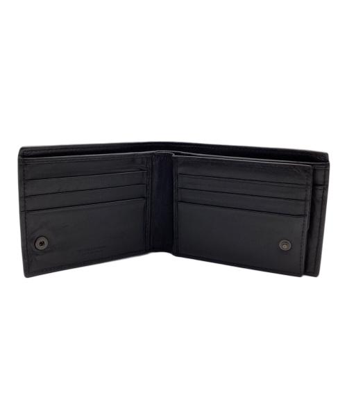 BOTTEGA VENETA（ボッテガベネタ）BOTTEGA VENETA (ボッテガベネタ) イントレチャート2つ折り財布 ブラックの古着・服飾アイテム