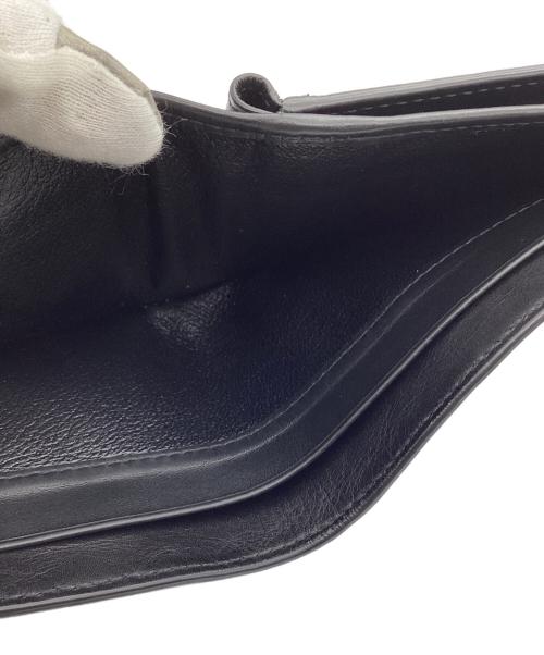 BOTTEGA VENETA（ボッテガベネタ）BOTTEGA VENETA (ボッテガベネタ) イントレチャート2つ折り財布 ブラックの古着・服飾アイテム