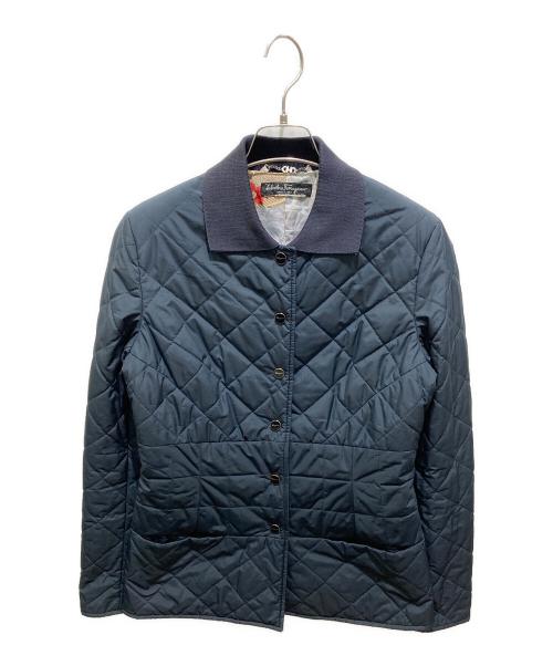 Salvatore Ferragamo（サルヴァトーレ フェラガモ）Salvatore Ferragamo (サルヴァトーレ フェラガモ) キルティングジャケット ネイビー サイズ:記載無しの為実寸参照の古着・服飾アイテム