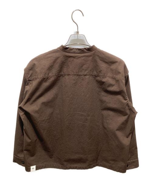 JIL SANDER+（ジルサンダープラス）JIL SANDER+ (ジルサンダープラス) バンドカラーシャツ ブラウン サイズ:34の古着・服飾アイテム