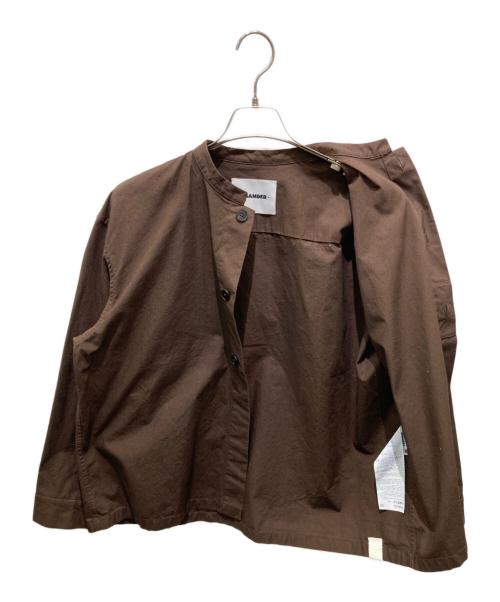 JIL SANDER+（ジルサンダープラス）JIL SANDER+ (ジルサンダープラス) バンドカラーシャツ ブラウン サイズ:34の古着・服飾アイテム