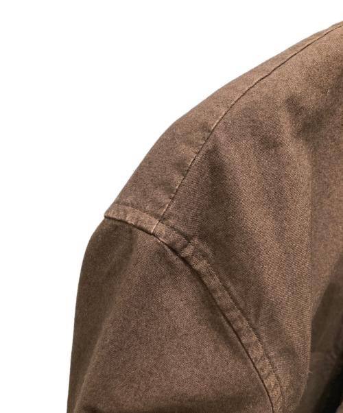 JIL SANDER+（ジルサンダープラス）JIL SANDER+ (ジルサンダープラス) バンドカラーシャツ ブラウン サイズ:34の古着・服飾アイテム