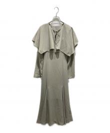 ANDRESD（アンドレスド）の古着「one tone cape dress」｜ベージュ