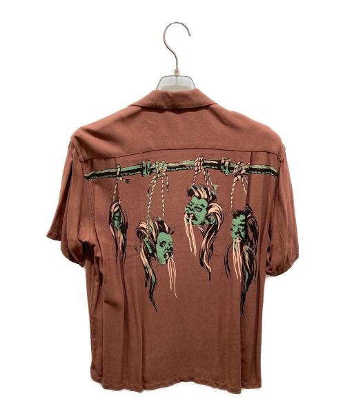 Star OF HOLLYWOOD（スターオブハリウッド）Star OF HOLLYWOOD (スターオブハリウッド) シュランケン ヘッド半袖シャツ ブラウン サイズ:Mの古着・服飾アイテム