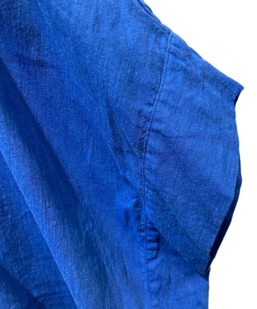 JOURNAL STANDARD（ジャーナルスタンダード）JOURNAL STANDARD (ジャーナルスタンダード) コットンリネンVIS スクエアブラウス ブルー サイズ:記載無しの為実寸参照の古着・服飾アイテム