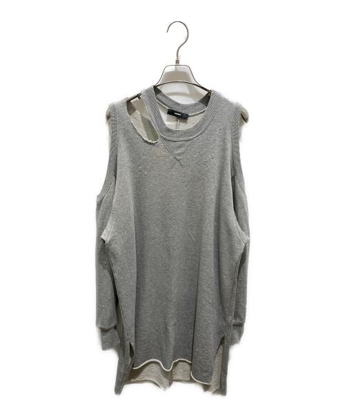 DIESEL（ディーゼル）DIESEL (ディーゼル) オフショルダースウェット ライトグレー サイズ:XXSの古着・服飾アイテム
