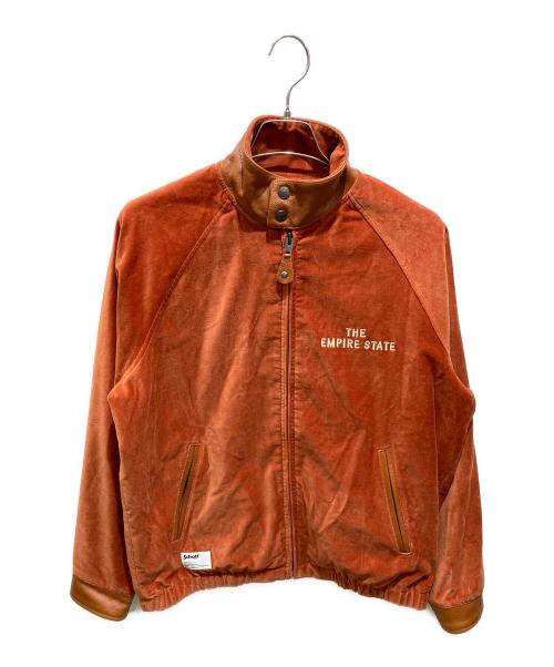 Schott（ショット）Schott (ショット) LEATHER COMBI SOUVENIR JACKET　レザーコンビ スーベニアジャケット  オレンジ サイズ:Mの古着・服飾アイテム