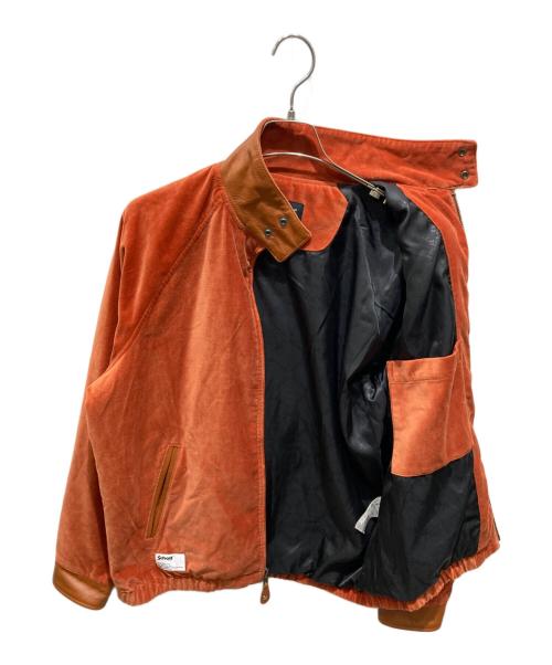 Schott（ショット）Schott (ショット) LEATHER COMBI SOUVENIR JACKET　レザーコンビ スーベニアジャケット  オレンジ サイズ:Mの古着・服飾アイテム