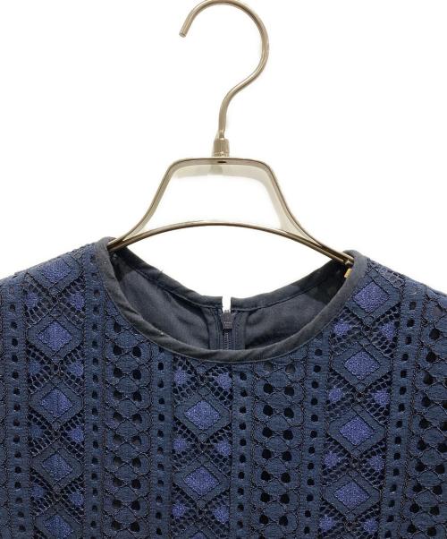 Mila Owen（ミラオーウェン）Mila Owen (ミラオーウェン) 短丈レースSETUPTOP ネイビー サイズ:Fの古着・服飾アイテム