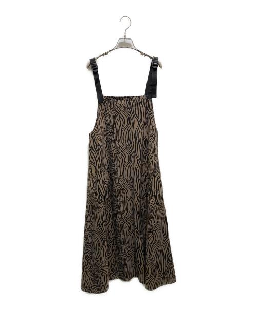 Thousand Mile（サウザンドマイル）Thousand Mile (サウザンドマイル) キャミソールワンピース ブラック×ブラウン サイズ:記載無しの為実寸参照の古着・服飾アイテム