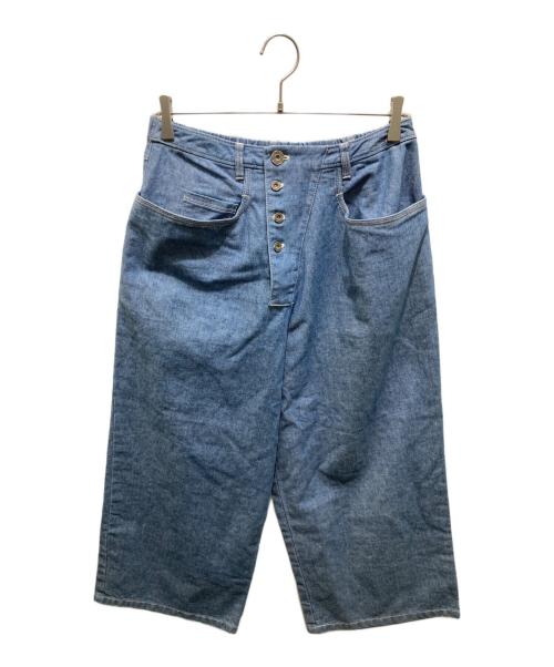 i+mu（イム）i+mu (イム) ワイドデニムパンツ インディゴ サイズ:40の古着・服飾アイテム