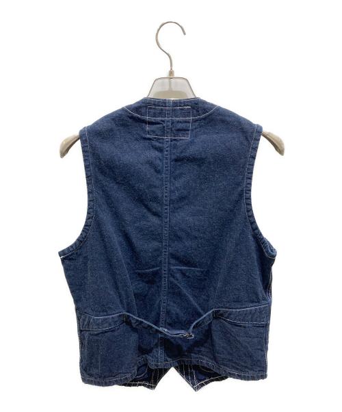 SUGAR CANE（シュガーケーン）SUGAR CANE (シュガーケーン) STRIPE WORK VEST ブルー サイズ:38の古着・服飾アイテム