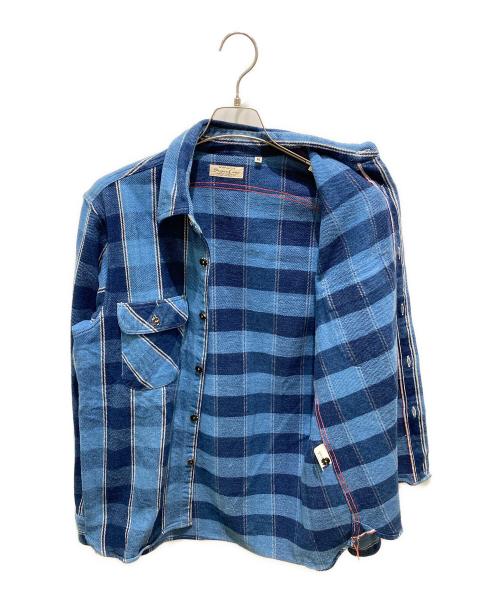 SUGAR CANE（シュガーケーン）SUGAR CANE (シュガーケーン) インディゴフランネルチェックシャツ ブルー サイズ:Mの古着・服飾アイテム
