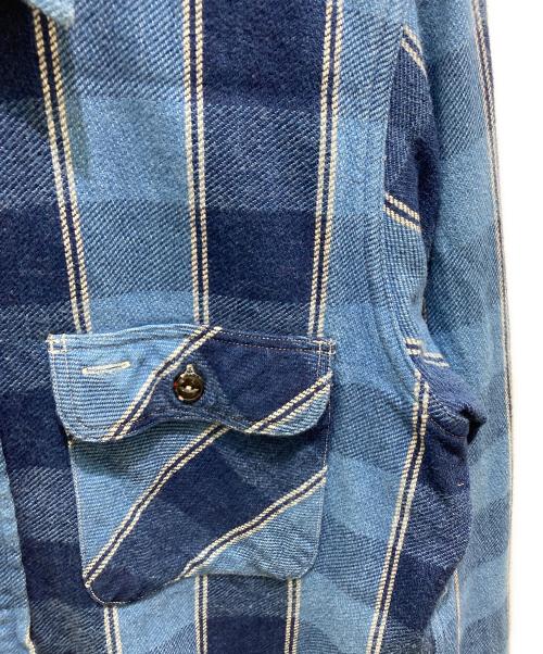 SUGAR CANE（シュガーケーン）SUGAR CANE (シュガーケーン) インディゴフランネルチェックシャツ ブルー サイズ:Mの古着・服飾アイテム