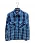 SUGAR CANE（シュガーケーン）の古着「インディゴフランネルチェックシャツ」｜ブルー