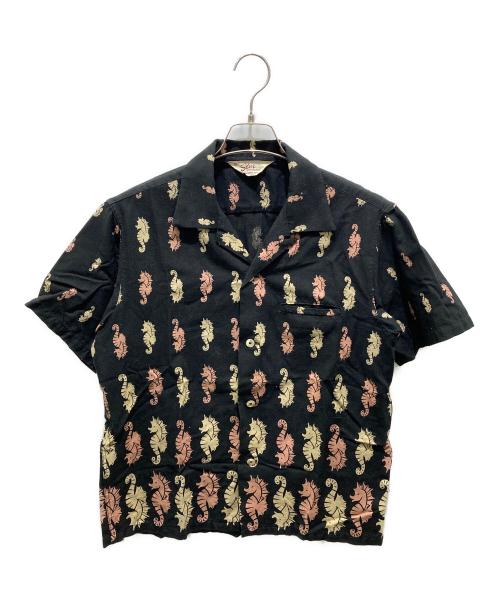 Star OF HOLLYWOOD（スターオブハリウッド）Star OF HOLLYWOOD (スターオブハリウッド) オープンカラーシャツ ブラック サイズ:Mの古着・服飾アイテム