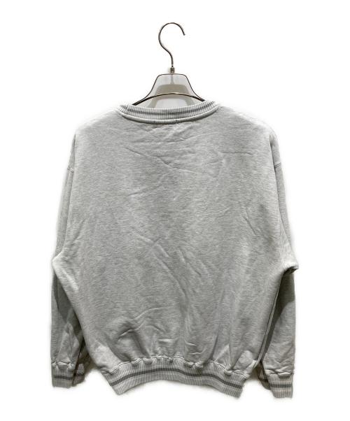 X-LARGE（エクストララージ）X-LARGE (エクストララージ) STRIPED RIB CREWNECK SWEAT グレー サイズ:Lの古着・服飾アイテム