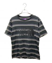 THE NORTHFACE PURPLELABEL（ザ・ノースフェイス パープルレーベル）の古着「striped H/S Logo Tee」｜グレー