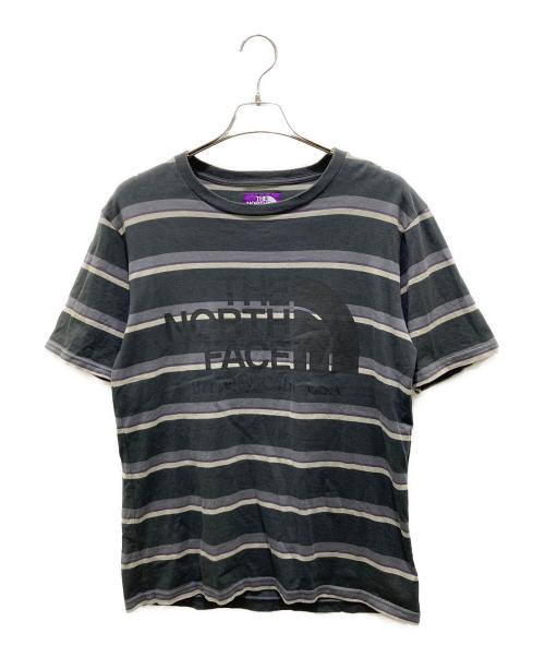 THE NORTHFACE PURPLELABEL（ザ・ノースフェイス パープルレーベル）THE NORTHFACE PURPLELABEL (ザ・ノースフェイス パープルレーベル) striped H/S Logo Tee グレー サイズ:Lの古着・服飾アイテム