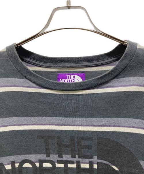 THE NORTHFACE PURPLELABEL（ザ・ノースフェイス パープルレーベル）THE NORTHFACE PURPLELABEL (ザ・ノースフェイス パープルレーベル) striped H/S Logo Tee グレー サイズ:Lの古着・服飾アイテム