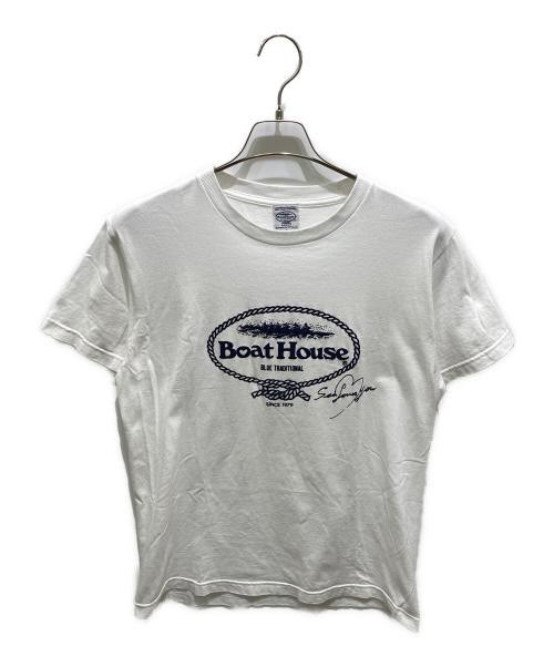 BOAT HOUSE（ボート ハウス）BOAT HOUSE (ボート ハウス) プリントTシャツ ホワイト サイズ:3の古着・服飾アイテム