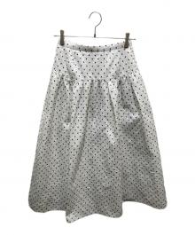 ARPEGE STORY（アルページュストーリー）の古着「ドット刺繍ジャガードスカート」｜ホワイト