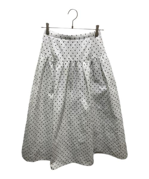 ARPEGE STORY（アルページュストーリー）ARPEGE STORY (アルページュストーリー) ドット刺繍ジャガードスカート ホワイト サイズ:1の古着・服飾アイテム