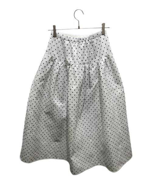 ARPEGE STORY（アルページュストーリー）ARPEGE STORY (アルページュストーリー) ドット刺繍ジャガードスカート ホワイト サイズ:1の古着・服飾アイテム