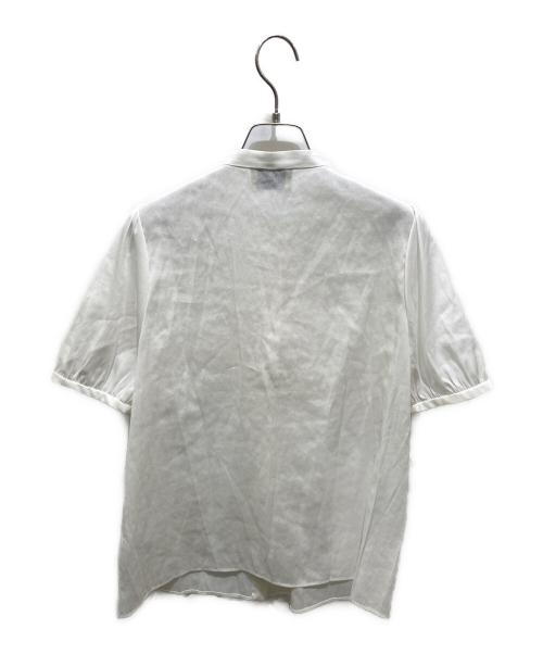 UNITED ARROWS（ユナイテッドアローズ）UNITED ARROWS (ユナイテッドアローズ) フロントフリル ショートスリーブ ブラウス ホワイト サイズ:記載無しの為実寸参照の古着・服飾アイテム