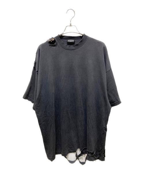 BALENCIAGA（バレンシアガ）BALENCIAGA (バレンシアガ) OVERSIZED REPAIRED T-SHIRT ブラック サイズ:4の古着・服飾アイテム