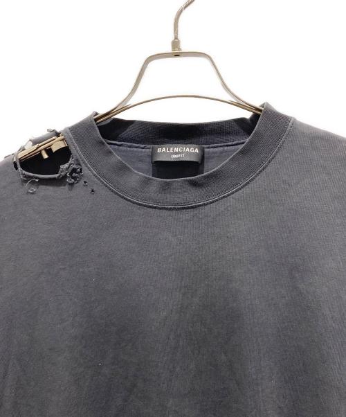 BALENCIAGA（バレンシアガ）BALENCIAGA (バレンシアガ) OVERSIZED REPAIRED T-SHIRT ブラック サイズ:4の古着・服飾アイテム