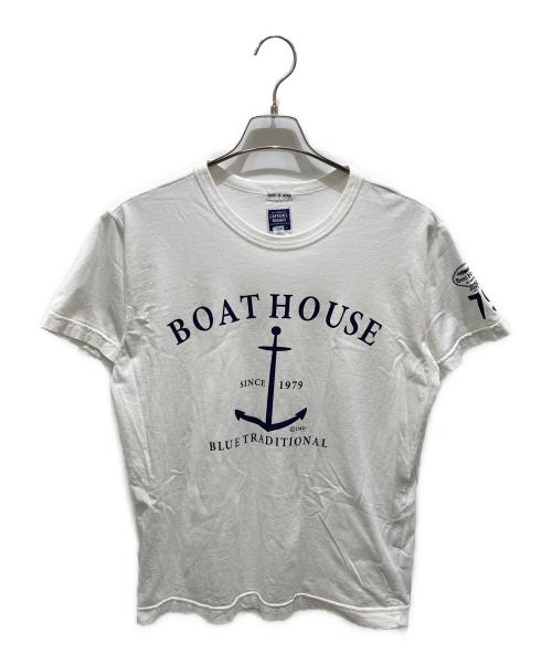BOAT HOUSE（ボート ハウス）BOAT HOUSE (ボート ハウス) プリントTシャツ ホワイト サイズ:3の古着・服飾アイテム