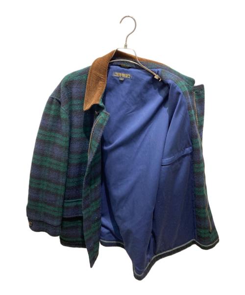 BROOKS BROTHERS（ブルックスブラザーズ）BROOKS BROTHERS (ブルックスブラザーズ) ウールチェックコート ネイビー サイズ:Lの古着・服飾アイテム