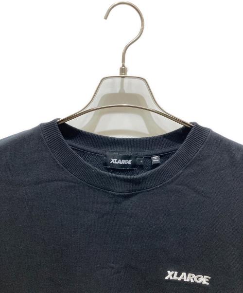 X-LARGE（エクストララージ）X-LARGE (エクストララージ) 刺繍ロゴクルーネックスウェット ブラック サイズ:Lの古着・服飾アイテム