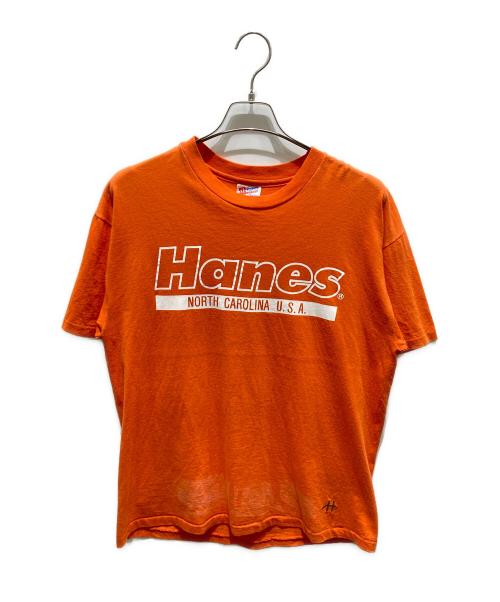 Hanes（ヘインズ）Hanes (ヘインズ) プリントTシャツ オレンジ サイズ:Lの古着・服飾アイテム