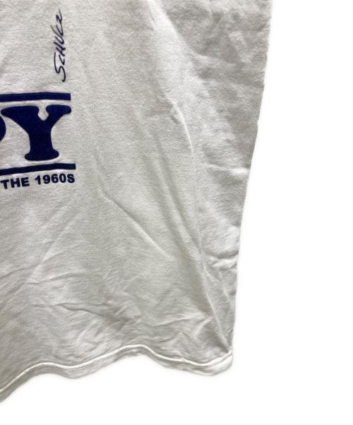 PEANUTS（ピーナッツ）PEANUTS (ピーナッツ) フロッキープリントTシャツ ホワイト サイズ:Ｌの古着・服飾アイテム