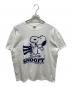 PEANUTS（ピーナッツ）の古着「フロッキープリントTシャツ」｜ホワイト