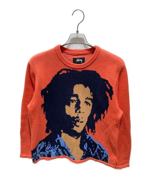 stussy（ステューシー）stussy (ステューシー) クルーネックニット オレンジ サイズ:Sの古着・服飾アイテム