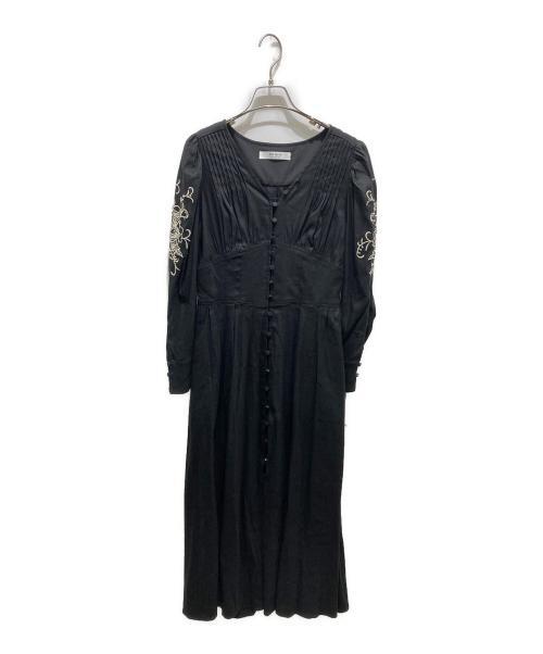 HER LIP TO（ハーリップトゥ）Her lip to (ハーリップトゥ) Jacaranda Linen-Blend Dress ブラック サイズ:Mの古着・服飾アイテム
