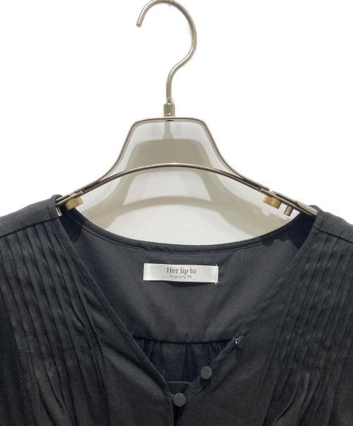 HER LIP TO（ハーリップトゥ）Her lip to (ハーリップトゥ) Jacaranda Linen-Blend Dress ブラック サイズ:Mの古着・服飾アイテム