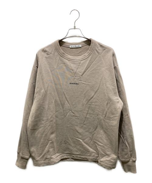 Acne studios（アクネ ストゥディオス）ACNE STUDIOS (アクネ ストゥディオス) ロゴクルーネック セーター ブラウン サイズ:Sの古着・服飾アイテム