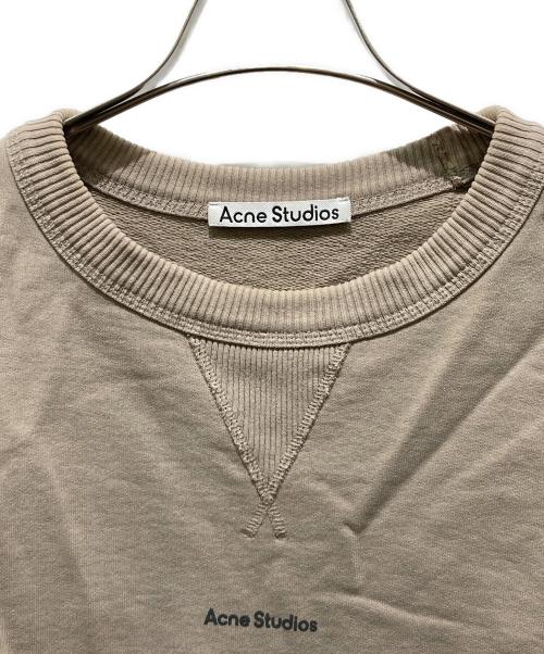 Acne studios（アクネ ストゥディオス）ACNE STUDIOS (アクネ ストゥディオス) ロゴクルーネック セーター ブラウン サイズ:Sの古着・服飾アイテム