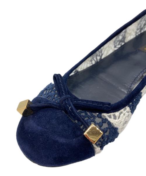 LOUIS VUITTON（ルイ ヴィトン）LOUIS VUITTON (ルイ ヴィトン) レースパンプス ネイビー サイズ:37Mの古着・服飾アイテム