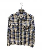 Fake Ass Flowersフェイク アス フラワーズ）の古着「カットオフネルシャツ」｜ベージュ