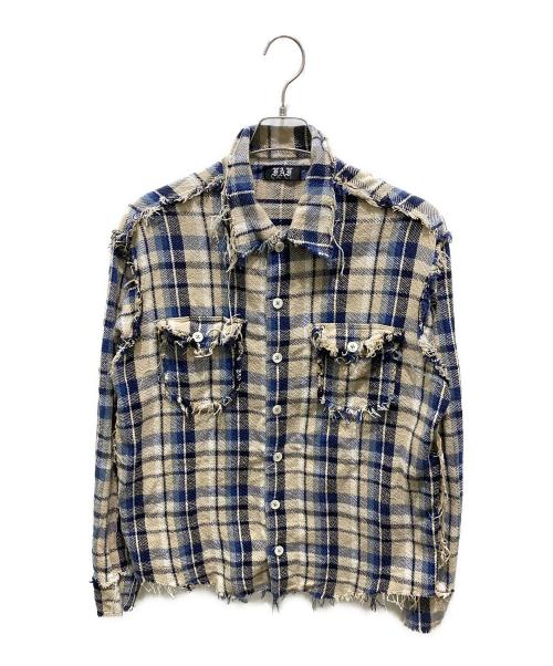 Fake Ass Flowers（フェイク アス フラワーズ）Fake Ass Flowers (フェイク アス フラワーズ) カットオフネルシャツ ベージュ サイズ:記載無しの為実寸参照の古着・服飾アイテム